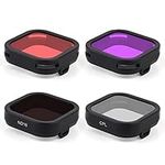 GEPULY 4-Pack Camera Lens Filter CPL ND16 Red Magenta Filters for GoPro Hero 12 11 10 9 Black, Neutral Density Circular Polarizing Lens Filter Kit Lens Protector for GoPro Hero 9 10 11 12 Black Camera