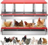 Chicken Nesting Boxes, 8-Hole Metal Chicken Nests Boxes Laying Eggs Wall Mount Metal Chicken Nesting Boxes for Chickens, Hens, Ducks Egg Collection Coop (8 Holes)