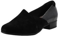 Clarks Women's Juliet Palm Loafer, Black Suede, 7 Wide