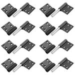 8 Packs 3⅞ x 3¾ Inches Black Lift Off Hinge Flag Hinges Detachable Door Hinges, Aluminum Alloy Hinge with 8 Mounting Countersunk Holes, Thickness 2.4mm, Max Load 66 lb One Pair(Screw not Included)