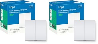 Tapo S220 Smart Light Switch 2 Gang 1 Way, Remote Control Smart Switch, Voice Control, Away Mode, No Neutral Needed, Battery included, Alexa Light Switch, Work with Alexa & Google, Tapo Hub Required
