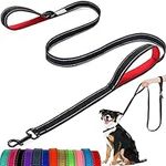 Dog Lead - With Two Padded Handles, Two Dog Leads Modes,Double-Sided Reflective Nylon Dog Leash for Training&Walking Perfect for Medium Dogs