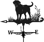 Alnicov Animal Metal Weather Vane,Vintage Black Weather Vane Hollow Wind Direction Indicator for Outdoor Garden Roof Paddock Decoration Weather Vane (Dog)