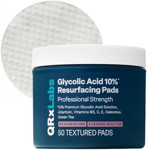 QRxLabs Glycolic Acid Pads - Radiance Pads with AHA for Face & Body - Exfoliates Skin Surface - Helps Tone & Brighten Skin, One-Step Makeup Prep - Acne Treatment Clearing - Daily Pads - 50ct