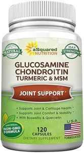 aSquared Nutrition Glucosamine Chondroitin Turmeric MSM Boswellia - 120 Capsules - Joint Support Supplement - Joint Support Relief Pills for Health - Natural Supplement for Back, Knee & Hands