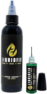 LIQUIDFIX Door, Lock & Hinge Lubricant | 4 oz Dropper + 0.5 oz Needle Combo | Door Hinge Lubricant & Lock Lubricant | Long-Lasting Lock Lube, Squeaky Door Hinge Lubricant & Sliding Door Lubricant