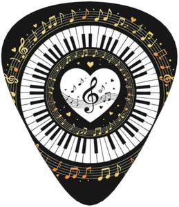 EUPRE Circular Piano Keys 12 Pack Guitar Picks Light Pick Triangle Pick