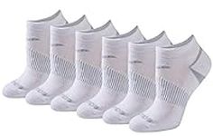 Saucony Women's Selective Cushion Performance No Show Athletic Sport Socks (6 & 12 Pairs), White Basic (6 Pairs), Shoe Size: 5-10