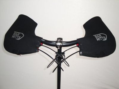 BAR MITTS Cold Weather Mountain/Commuter Bike Neoprene Handlebar Mittens, Standard (No Bar End Openings), Small/Medium