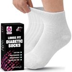 Diabetic Ankle Socks Mens Womens Non-binding Socks Loose Fit White 6 Pairs Debra Weitzner