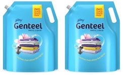 Genteel Matic Liquid Detergent Refill Pouch for Top load Washing - 2kg | No Soda Formula | with Added Fabric Conditioner (Pack of 2)