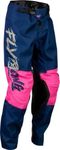 Fly Racing 2023 Youth Kinetic Khaos Pants (Pink/Navy/Tan, 26)