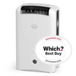 EcoAir DD1 Classic MK6 Black Desiccant Dehumidifier | Electronic Control | 7.5 L/Day | Quiet 34dBA | Ioniser | Silver Filter | Laundry | Timer | 6Kg | Home Garage Basement Boat