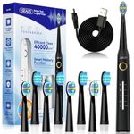 Seago Electric Toothbrush, Rechargeable Toothbrush for Adults Sensitive Teeth, 8 Brush Heads, 5 Modes with Teeth Whitening, Endurance 30 Days, Kids Electric Toothbrushes 6-12, SG-958(Black)