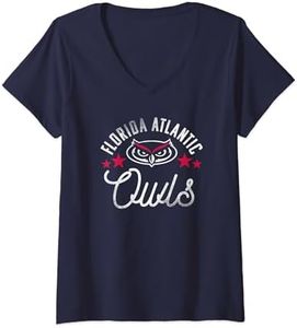 Womens Florida Atlantic University FAU Owls Logo V-Neck T-Shirt