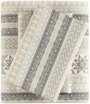 Sleep Philosophy True North Flannel Sheets Cal King Size, Cozy 100% Cotton Flannel Bed Sheets, Ultra Soft Cute Sheet Set, Elastic Pocket Fits Up to 14" Mattress, Nordic 4 Piece