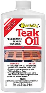 STAR BRITE Teak Oil - Long Lasting, Penetrating, Sealer & Preserver With UV Inhibitors - Marine Grade for the Harshest Weather Conditions 32 OZ (081632)