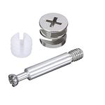 Enertai Furniture Cam Fitting with Dowel and Pre-Inserted Nut 10 Pack(Plastic Expansion)