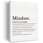 Mindset Definition Canvas Wall Art Motivational Mindset Quote Canvas Print Painting Office Home Wall Decor Framed Gift 12x15 Inch