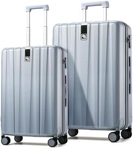 Hanke 20/29 Inch 2 Piece Luggage Sets PC Lightweight Hardshell Suitcases with Spinner Wheels & TSA Lock, Extra Large Rolling Travel Luggage, Nestable Storage 2 Piece Set 20/29(Gray)