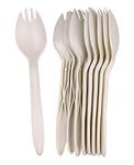 GreenWorks 6" Plant Starch Disposable Sporks,1000 Count Cornstarch Biodegradable Sporks