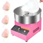 1000W Candy Floss Machine, Cotton Candy Maker, Cotton Candy Machine Commercial with Stainless Steel Bowl, Pink Candy Floss Makers for Kids, Catering Commercial Candy Floss Machine for Kids, Parties