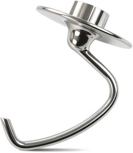 Stainless Steel Dough Hook for KitchenAid 4.5-5 Qt Tilt-Head Stand Mixers | K45DH Replacement Dough Hook Attachment, 18/8 304 Stainless Steel, Dishwasher Safe