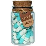 INFMETRY Long Distance Relationship Gifts Prewritten Message In Capsule Lovely Notes Pills Birthday Anniversary Valentines Day Gifts for Her Him Boyfriend Girlfriend (Long Distance 50pcs)