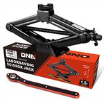 DNA MOTORING 1.5 Ton (3,306 lbs) Scissor Lift Jack with Labor-Saving Ratchet Wrench for Most Cars, 4'' - 15.2'' Lifting Range,TOOLS-00282