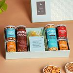 Omay Foods 8_Pcs Awesome Grow Kit Father's Day Gift Box|Father's Day Gift Hamper|Gift For Dad|Roasted Snacks,Plantable Seeds Set|Earth Day Gift Hamper|Corporate Gift Hamper|Healthy Snacks Hamper