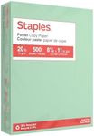 Staples Pastel 30% Recycled Color Copy Paper, 20 lbs., 8.5" x 11", Green, 500/Ream (14781)