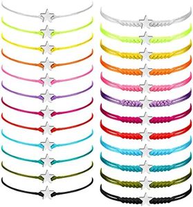 CHENGU 24 Pieces Back to School Friendship Bracelets Adjustable Handmade Braided Rope Bracelets Wish Bracelets for Kids Girls Women, Alloy, alloy, rope