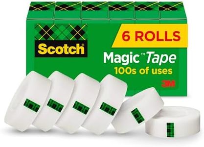 Scotch Magic Tape, Invisible, Home Office Supplies and Back to School Supplies for College and Classrooms, 6 Rolls