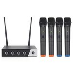 XTUGA Wireless Microphone System 4 Channel UHF Cordless Microphone Set With Four Handheld Microphones, Professional Wireless Microphone Fixed Frequency, Ideal for Church,Karaoke, S400