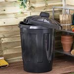 STORM TRADING GROUP 80 Litre 80L Extra Large Plastic Dustbin Kitchen House Garden Storage Unit Bin With Lid (Black) (1)