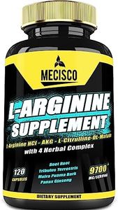 7in1 L-Arginine Capsules 9700mg - Nitric Oxide Booster - Support for Digestion & Immune System - Premium Formula with L-Arginine HCl, Beet Root, Panax Ginseng Root & more - 120 Capsules