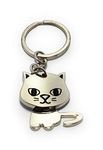 High Choice Moving Cute Cat Metal Keychain (Silver)