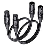 Cable Matters 2-Pack Premium XLR to XLR Microphone Cable 0.3m, XLR Cables, Mic Cable, XLR Cable