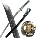 Shengsword Battle Ready Handmade Katana Sword Fully Hand Forged Damascus Folded Steel Japanese Samurai Sword Full Tang Real Sharp Blade (Ghost-Damascus Folded Steel)