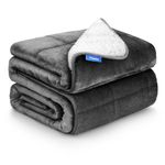 Weighted Blanket for Adults Queen Size 20 lbs 60x80 inches, Sherpa Fleece Throw Blanket with Soft Plush Flannel Top, Fuzzy Fluffy Cozy Warm and Thick Heavy Blanket for Winter
