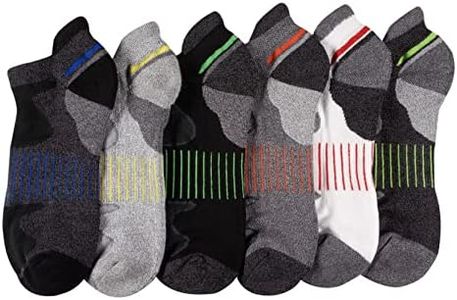 Sof Sole Men's Bamboo Cushioned Performance No-Show Athletic Sock, Black,Grey, Blue, Yellow, Green, Orange, Large