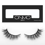 ONMO Beauty False Eyelash For Women-Natural & Lightweight Faux Mink Fake Eyelashes/Long Lasting Eye Makeup Lash 5D / Soft & Comfortable Black Reusable Cat Eye Lashes -Fluttery & Wispy (Babe)