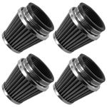 AICARS 52mm Cold Air Intake Filter for Motorcycle Turbo Vent Breather Air Intake Black- 4Pcs