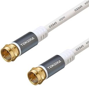 RG6 Coaxial Cable, F-Type Connectors, Double Shielded Coax Cable for TV Antenna,HDTV, CATV, DVB-T2/C/S, Cable Modem, Radio, Satellite Receivers, DVR, VCR, Cable Box, Home Theater (2M)