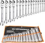 16pcs 6-24mm Flex Head Ratcheting Wrench Spanner Set