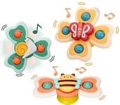 Royals hub Baby Bath Toys Spinner Toy 3 PCS Spinners for Baby Toddlers Boys Girls Waterproof Suction Cup Spinning Top Rotating Montessori Learning Toy Sticks to Smooth Surface (Multi)