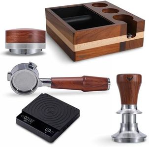 KNODOS 54mm Breville Espresso Machine Accessories with Knock Box Station, Tamper & Distributor, Naked Portafilter and Digital Espresso Scale