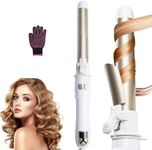 2024 Newest Rotating Curling Iron 28mm/1.1 inch Professional Automatic Wave Hair Curling Wand Fast Heating Hair Curlers for Long/Middle/Short All Hair (White)