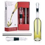 3-in-1 Stainless Steel Wine Chiller Stick with Aerator and Pourer, Rapid Iceless Wine Cooler, Wine Bottle Cooling Rod