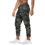 BROKIG Mens Ankle Cords Gym Jogger Pants with Zipper Pockets Workout Athletic Jogging Sweat Tapered Sweatpants (Camo Green,Small)